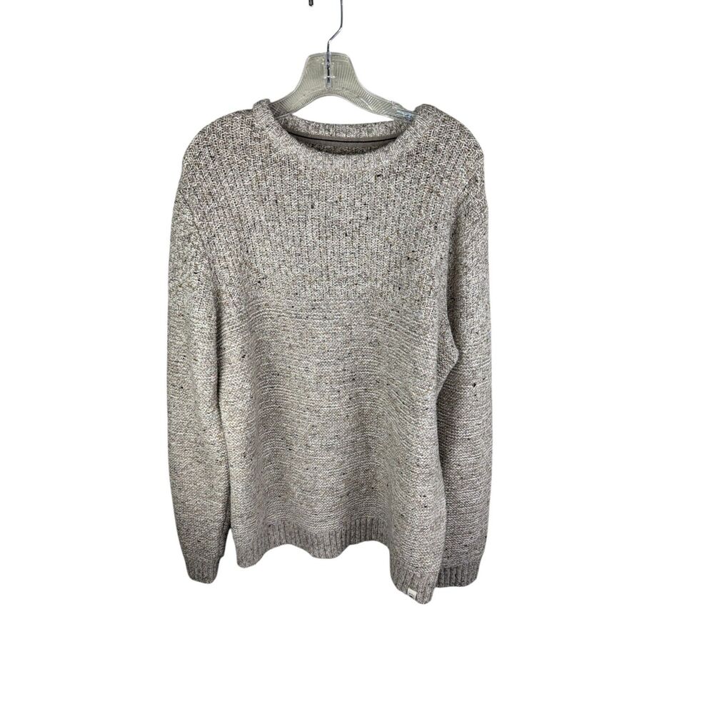 Fat‎ Face Sweater Mens XL Heavy Pullover Wool Blend Beige Crew Neck Fisherman